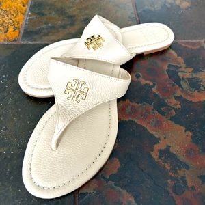 Tory Burch size 7 cream summer sandal. Like new as they were only worn once.